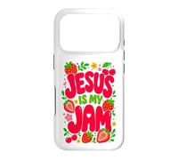 Carcasa para iPhone 17 Pro Jesus is My Jam Cute Christian Strawberry Faith