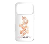 Carcasa para iPhone 17 Pro Jesus Loves You - American Sign Language Watercolor