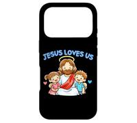 Carcasa para iPhone 17 Pro Jesús Nos ama Cristianos niños fe Cristianismo Lindo Garabato