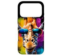 Carcasa para iPhone 17 Pro Jirafa Gafas De Sol Colorido Divertido Animal Estampada