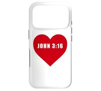Carcasa para iPhone 17 Pro John 3:16 God So Loved The World Bible Verse Reference Heart