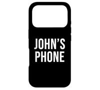 Carcasa para iPhone 17 Pro John's Phone Negro Blanco Nombre John