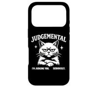 Carcasa para iPhone 17 Pro Judgemental Cat Im Judging You Seriously Funny Cat Gráfico