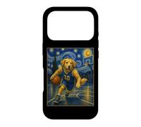 Carcasa para iPhone 17 Pro Jugador de Baloncesto Golden Retriever Dog Art