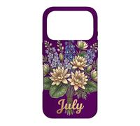 Carcasa para iPhone 17 Pro July Birth Flower Larkspur & Water Lily Cute Floral Birthday