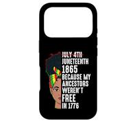 Carcasa para iPhone 17 Pro Juneteenth Melanina Mujeres 1865 Mis antepasados no Eran Libres 1776