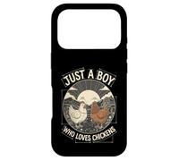 Carcasa para iPhone 17 Pro Just A Boy Who Loves Chickens Retro Farm Blueprint Livestock