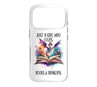 Carcasa para iPhone 17 Pro Just a Girl Who Loves Dragons and Books Fantasy Book Dragon