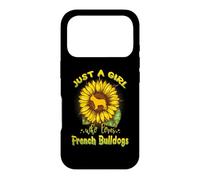 Carcasa para iPhone 17 Pro Just A Girl Who Loves French Bulldogs Dog Puppy Sunflower