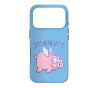 Carcasa para iPhone 17 Pro Just Wingin' It Derpy Flying Pig