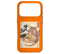 Carcasa para iPhone 17 Pro Kawaii Baby Hipopótamo Comiendo Fideos Ramen Lindo Anime