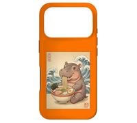 Carcasa para iPhone 17 Pro Kawaii Baby Hipopótamo Comiendo Fideos Ramen Lindo Anime