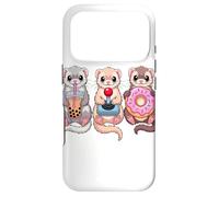 Carcasa para iPhone 17 Pro Kawaii Hurones Té con Leche Video Game Gamer Donut Hurón