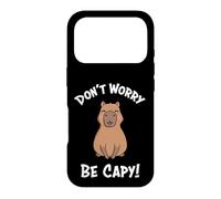 Carcasa para iPhone 17 Pro Kawaii Kids Boys Don't Worry Be Capy Meme Lover Capybara
