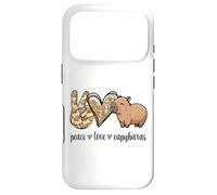 Carcasa para iPhone 17 Pro Kawaii Kids Womens Girls Peace Love Meme Lover Capybara