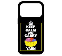 Carcasa para iPhone 17 Pro Keep Calm and Carry Yarn Funny Knitting Design