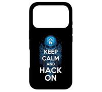 Carcasa para iPhone 17 Pro Keep Calm and Hack On Hacker Skull Circuit Board