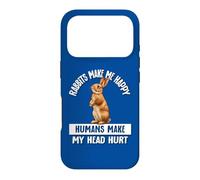 Carcasa para iPhone 17 Pro Kids Womens Humans Hurt My Head Bunny Rabbits Make Me Happy
