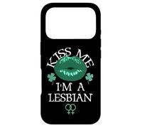 Carcasa para iPhone 17 Pro Kiss Me I'm a Lesbian St Patricks Day Green Lips Les Pride
