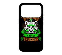 Carcasa para iPhone 17 Pro Kiss Me I'm A Trucker Skull Lucky Shamrock St Patricks Day