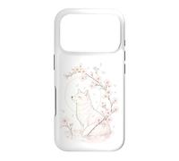 Carcasa para iPhone 17 Pro Kitsune Fox Cherry Blossoms Meditación Zen Yoga Vida Mujeres