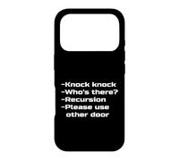 Carcasa para iPhone 17 Pro Knock Knock Who's There Recursion Use Otra Broma de Puerta