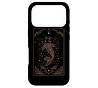 Carcasa para iPhone 17 Pro Koi Fish Tarot Card with Clouds and Stars Line Art