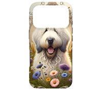Carcasa para iPhone 17 Pro Komondor Dog Summer Wildflowers Obra de Arte