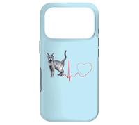 Carcasa para iPhone 17 Pro Korat Cat Heartbeat ECG Pulso Divertido Amor Korat Gatos