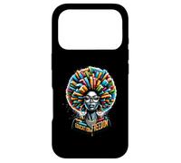 Carcasa para iPhone 17 Pro La educación es Libertad Profesor Negro Libros Pelo Afro Chi