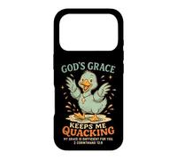 Carcasa para iPhone 17 Pro La Gracia de Dios me Mantiene cuestionando Pato Cristiano