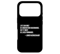 Carcasa para iPhone 17 Pro La Vida hacia atrás vivió hacia adelante Cita: Soren Kierkegaard