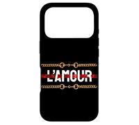 Carcasa para iPhone 17 Pro L'Amour with Printed Golden Style Chains Valentin's Day Love