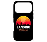 Carcasa para iPhone 17 Pro Lansing Michigan Vintage Sunset Retro City State USA