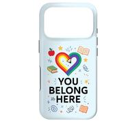 Carcasa para iPhone 17 Pro Lápiz Rainbow Pencil Heart Pride Teacher LGBTQ+ de You Belong Here
