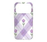 Carcasa para iPhone 17 Pro Lavanda Púrpura Argyle Flores Floral Floral