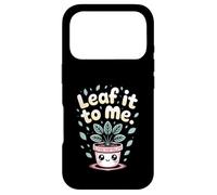Carcasa para iPhone 17 Pro Leaf It To Me Kawaii Juego de Palabras de Plantas de Interior Lindo botánico