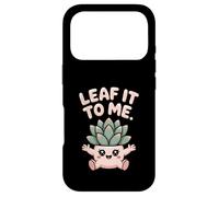 Carcasa para iPhone 17 Pro Leaf It To Me Kawaii Juego de Palabras de Plantas de Interior Lindo botánico