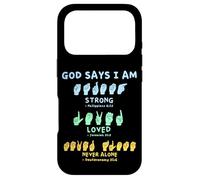 Carcasa para iPhone 17 Pro Lenguaje de señas Americano Manos Verso de la Biblia Cristianismo