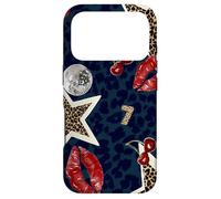 Carcasa para iPhone 17 Pro Leopard Stars Cherry Kiss Disco Ball Y2K Negro Cheetah Print