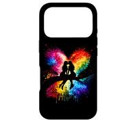 Carcasa para iPhone 17 Pro Lesbian Girls Kissing on Tree Branch Rainbow Silhouette