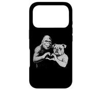 Carcasa para iPhone 17 Pro Letrero de Mano con corazón de Bulldog inglés Bigfoot Sasquatch para Amantes de los Perros