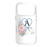 Carcasa para iPhone 17 Pro Letter A Initial Monogram Nurse Pink Roses Heart Stethoscope