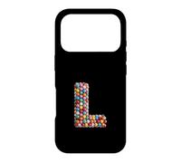 Carcasa para iPhone 17 Pro Letter L Candy Rainbow Sprinkles Monogram Men, Women, Kids
