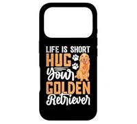 Carcasa para iPhone 17 Pro Life Is Short Hug Your Golden Retriever