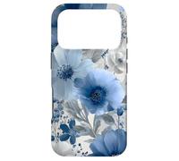 Carcasa para iPhone 17 Pro Light Blue Flower Lover Cute Girly Navy Floral Nature