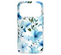 Carcasa para iPhone 17 Pro Light Blue Flower Lover Cute Girly Navy Floral Nature