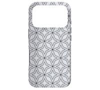 Carcasa para iPhone 17 Pro Light Gray White Black Stars Triangles Hexagons Pattern