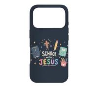Carcasa para iPhone 17 Pro Linda Escuela Cristiana con Jesús Volver a la Escuela F