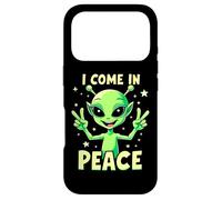 Carcasa para iPhone 17 Pro Lindo Alien Vengo en Paz Diversión Ciencia Ficción